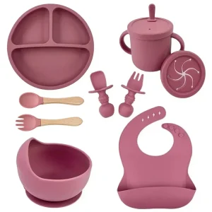 Silicone Child Dish Set Baby Feeding Bowl and Suction Plate
