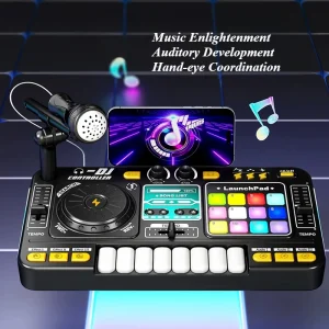 Kids Simulation DJ Mixer Controller Toy w/Multifunctional Music Effects