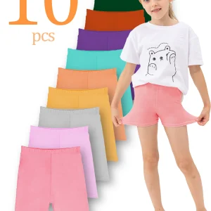 10pc girls summer biker shorts stretchy